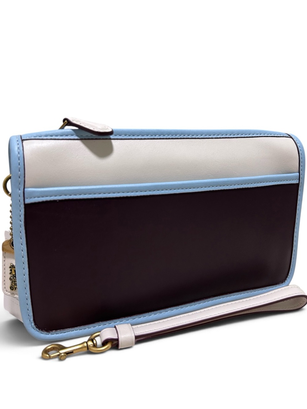 COACH 1941 Britt Glovetanned Leather Color Block Large Wristlet NWT